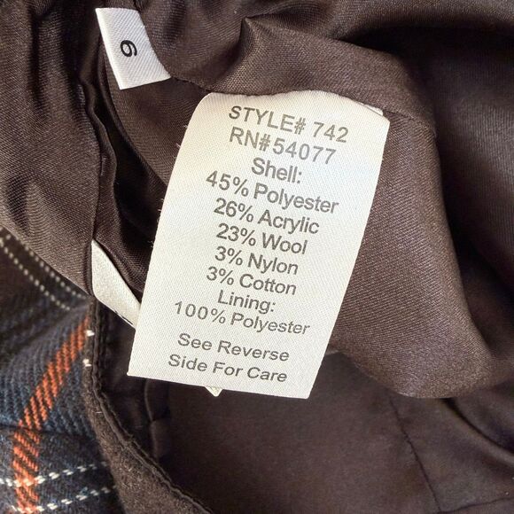 Cabi Heritage Plaid Wool Blend Lined Skirt ruffled pleated hem size 6 - Picture 5 of 8